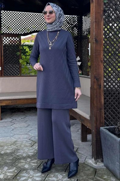 Damla Triko Tunik Antrasit - Resim 4