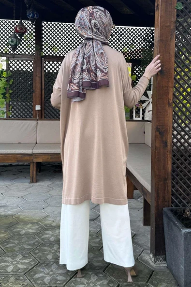 Sevda Triko Tunik Bej - Resim 7