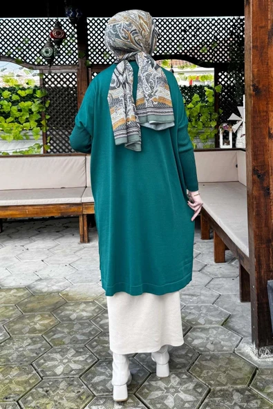 Sevda Triko Tunik Zümrüt - Resim 8