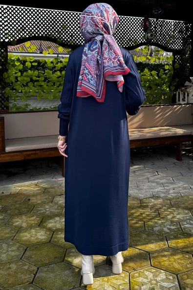 Yağmur Triko Elbise Lacivert - Resim 6