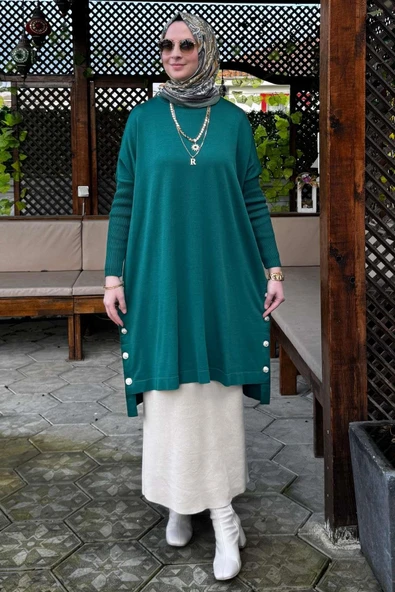 Sevda Triko Tunik Zümrüt ürün görseli 1