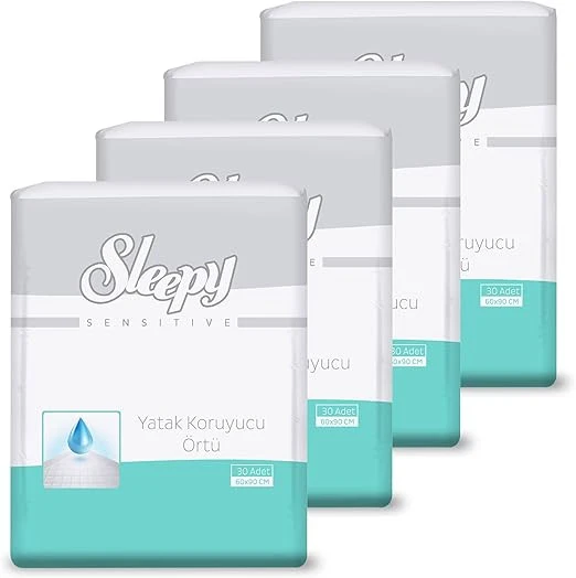 Sleepy Sensitive 60x90 cm 10 Adet 4'lü Paket Yatak Koruyucu Örtü ürün görseli 1