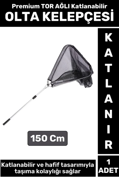 Premium Profesyonel Hobi Kıyı Av Balıkçı TOR AĞLI Katlanabilir OLTA KELEPÇESİ 150 Cm ürün görseli 1
