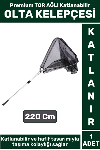 Premium Profesyonel Hobi Kıyı Av Balıkçı TOR AĞLI Katlanabilir OLTA KELEPÇESİ 220 Cm ürün görseli 1