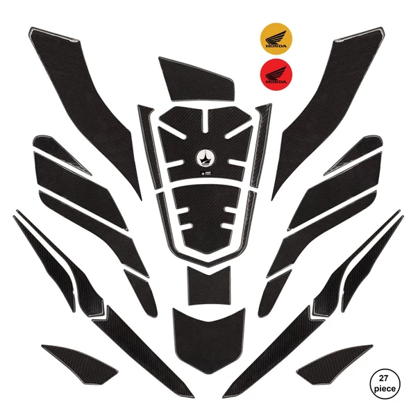 Grippatch Honda PCX125 2021-2024 ile Uyumlu Kaydırmaz 6D Karbon 27 Parça Tank Pad Seti GC19 ürün görseli 1
