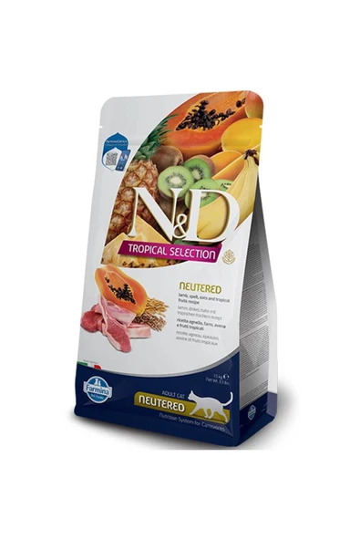 N&D ND Tropical Selection Kuzu Etli Tropikal Meyveli Kısırlaştırılmış Kedi Maması 1.5kg ürün görseli 1