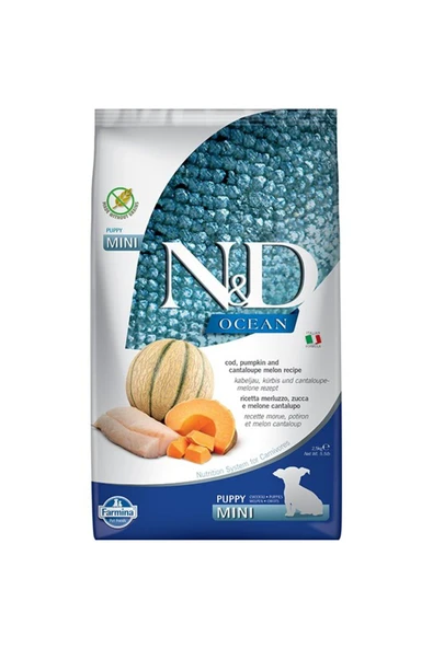 N&D Nd Ocean Morina Balıklı Balkabaklı Mini Yavru Köpek Maması 2,5 Kg ürün görseli 1