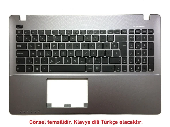 Asus X550J Notebook Klavye - Tuş Takımı / Siyah - TR - Silver Üst Kasa ürün görseli 1