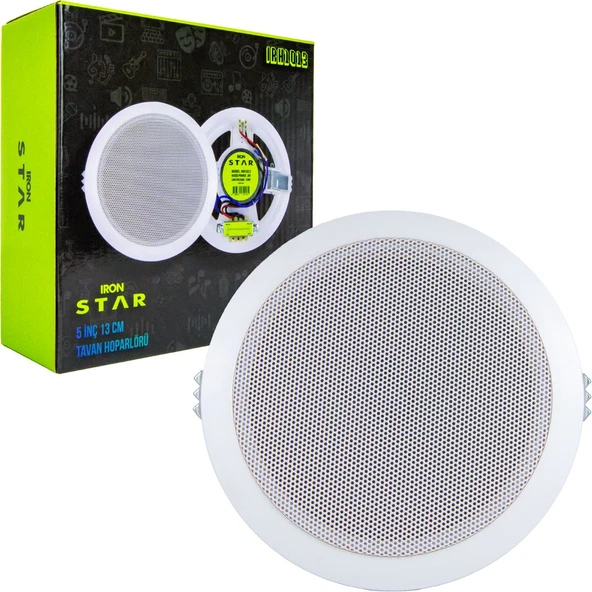 İRONSTAR IRH1013 13CM TRAFOLU ALÇIPAN TAVAN HOPARLÖRÜ 5İNÇ 3WATT 100V ürün görseli 1