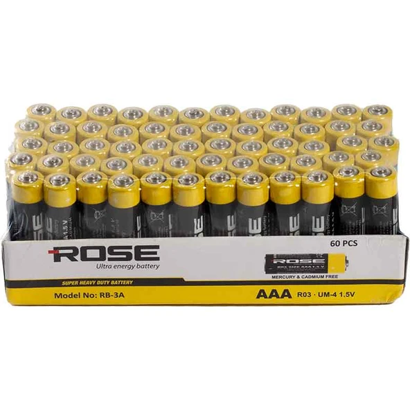 ROSE KÜÇÜK KUMANDA PİLİ AAA KUMANDA PİLİ (60LI) RB-03 ürün görseli 1