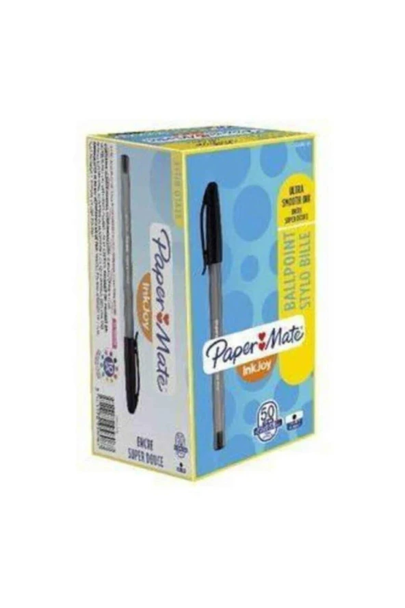 Paper Mate Inkjoy 100 Kapaklı Tükenmez Kalem Ulv Mürekkepli 1.0 Mm Medium Uç Siyah (50 Li Paket) ürün görseli 1