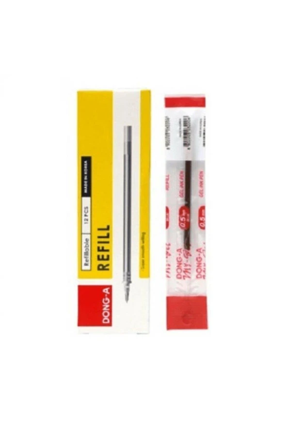 Dong-A Tükenmez Kalem Yedeği My Jel Kırmızı 12 Li 211130 (1 Paket 12 Adet) ürün görseli 1
