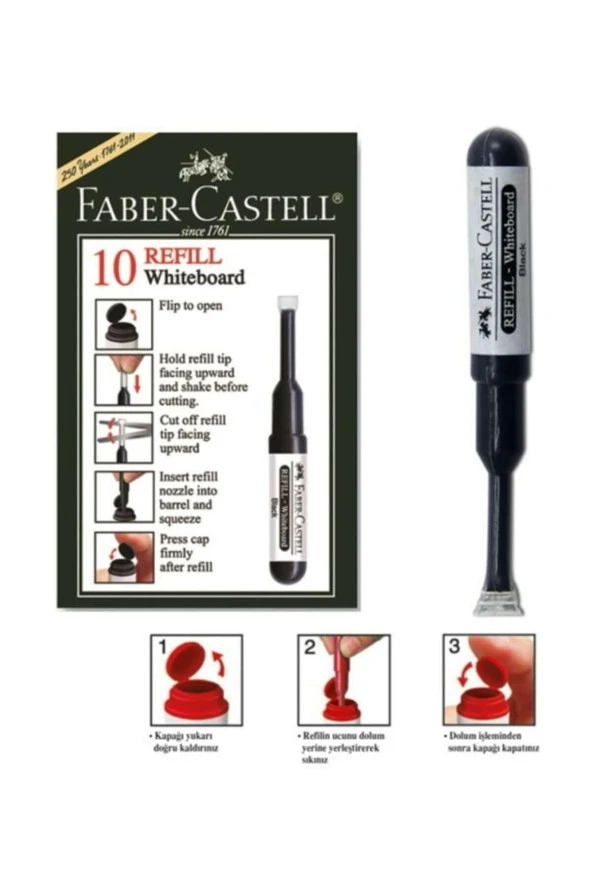 Faber-Castell Tahta Kalem Mürekkebi W20 Siyah 25 43 99 (10 Lu Kutu) ürün görseli 1