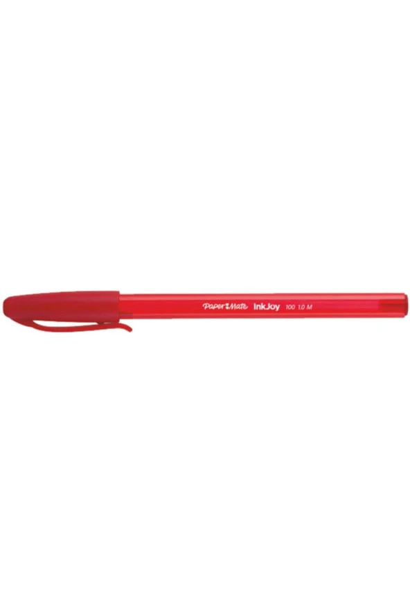Paper Mate Kırmızı Kapaklı Tükenmez Kalem İnkjoy 100 1.0 MM Kırmızı S0957140 (50 Li Paket) ürün görseli 1
