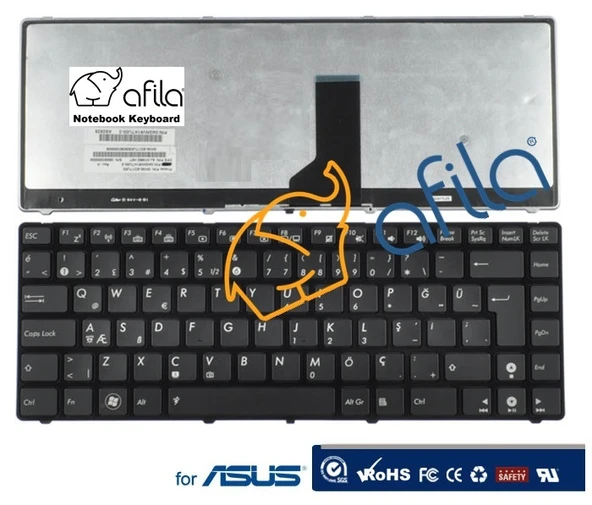 Asus A42, A42D, A42De, A42Dq, A42Dr, A42Dy, A42F Notebook Klavyesi, Tuş Takımı Siyah TR ürün görseli 1