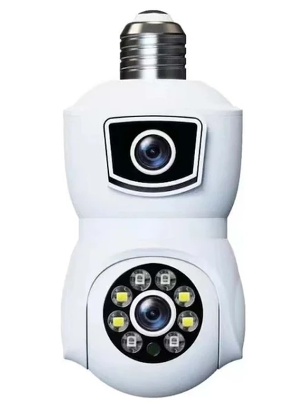 ROSE AHD-30125 İÇ MEKAN 220V İLE ÇALIŞAN ÇİFT KAMERALI 360 DERECE DÖNEBİLEN WİFİLİ GECE GÖRÜŞLÜ MİKROFONLU WİRELESS PTZ KAMERA ürün görseli 1