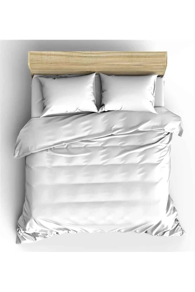 Beyaz Tek Kişilik Nevresim ve Yastık Kılıfı 155 x 225 ürün görseli 1