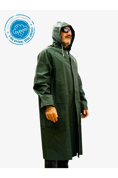 MURAT UYGUN  Unisex Yeşil Pvc Yağmurluk Çıtçıtlı ürün görseli 1