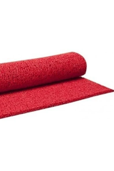 tiritoğluhome  Kıvırcık Paspas En 100cm Kırmızı(girilen Adet Miktarınca Metraj Kesilir.) ürün görseli 1