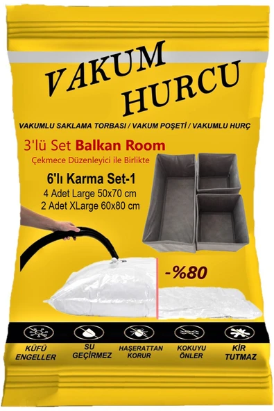 Vakum Hurcu  6'lı Karma Set-1 Vakumlu Hurç - Vakumlu Poşet - ürün görseli 1