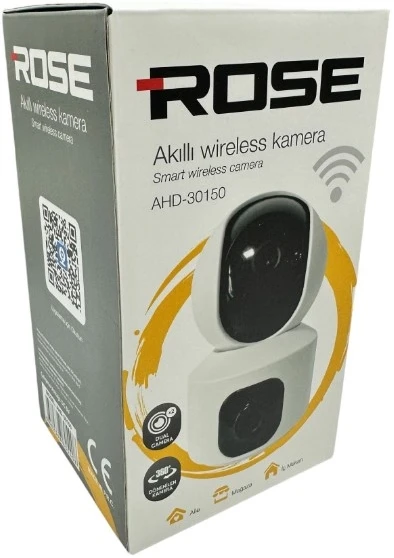ROSE AHD-30150 İÇ MEKAN 5V İLE ÇALIŞAN ÇİFT KAMERALI 360 DERECE DÖNEBİLEN WİFİLİ GECE GÖRÜŞLÜ MİKROFONLU WİRELESS PTZ KAMERA ürün görseli 1