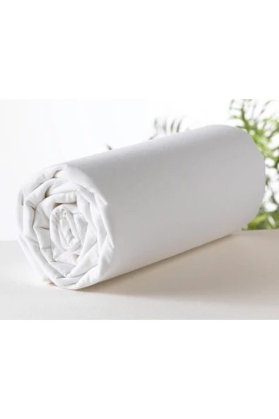 Pamuklu Beyaz 100x200+50x70 Tek Kişilik Lastikli Çarşaf Takımı ürün görseli 1