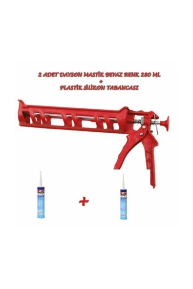 DAYSON  2 Adet 280 Ml Beyaz Renk Mastik + Silikon Tabancası ürün görseli 1