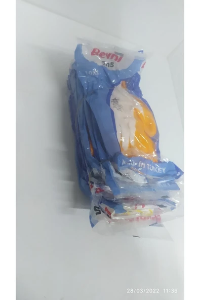 Beybi  Elora Nitril Pmk Örme Beyaz/sarı 12li Paket - Resim 2