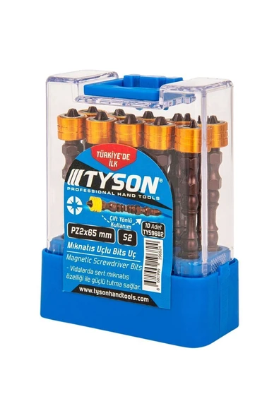 TYSON  Mıknatıs Uçlu Bits Uç Pz 2x65mm 10 Adet - Çift Yönlü ürün görseli 1