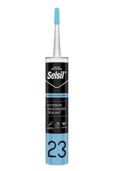 Selsil 34 Yağmura Dayanıklı Pro Silikonize Mastik Beyaz 485 Gr. ürün görseli 1