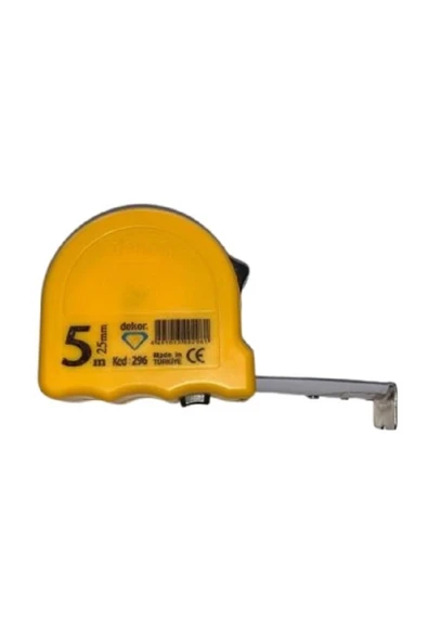 TYSON  Şerit Metre 5 Metre X 25 Mm Kemer Klipsli Stoplu Darbeye Dayanıklı - Dekor Markalı ürün görseli 1