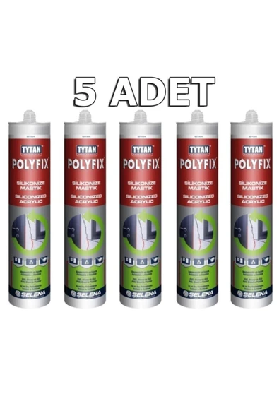 TYTAN  Beyaz Silikonize Mastik Tavan Kaplama Yapıştırıcısı 5 Adet ürün görseli 1