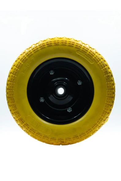 İnci  El Arabası Ve Yük Arabası Tekeri Pu Köpük Rulmanlı Çelik Jantlı 350 X 70 Mm ürün görseli 1