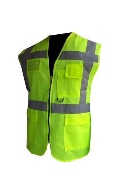 isguvenlikstore  Sarı Cepli Ikaz Yeleği Mühendis Yeleği ürün görseli 1
