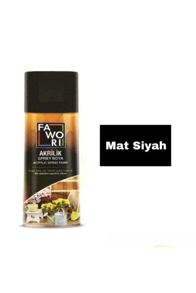 Fawori  Akrilik Sprey Boya 400 Ml ( Mat Siyah ) ürün görseli 1