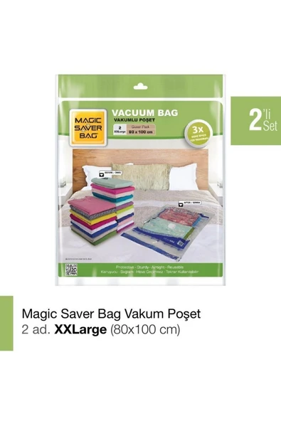 Magic Saver Bag  2’li Large Vakumlu Poşet, Vakumlu Hurç ürün görseli 1