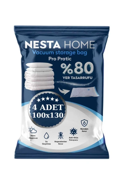 PRATİC 4 ADET MEGA BOY 100X130 vakumlu hurç vakumlu poşet,torba,düzenleyici saklama ürün görseli 1