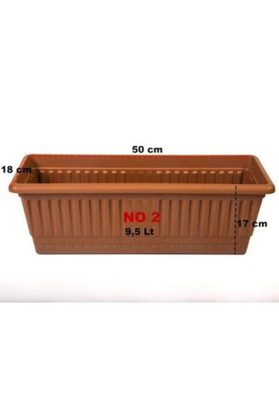 Hak Plastik  Balkon Saksı Orta Boy 9 Litre ürün görseli 1