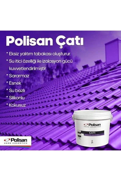 Polisan  Çatı Kaplama Malzemesi Beyaz 0,75 L - Resim 2