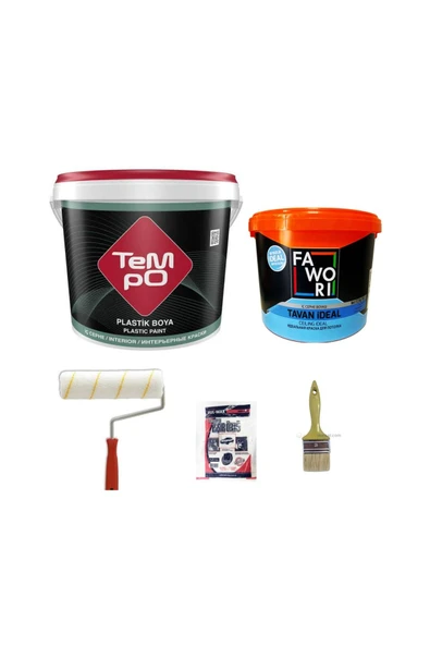 Tempo Plastik Boya 20 Kg + Tavan 10 Kg+ Rulo Seti ürün görseli 1
