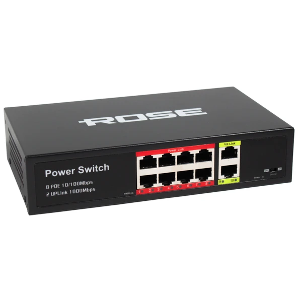 ROSE PR-830G 8+2 10/100/1000Mbps SMART GİGABİT POE SWITCH ürün görseli 1