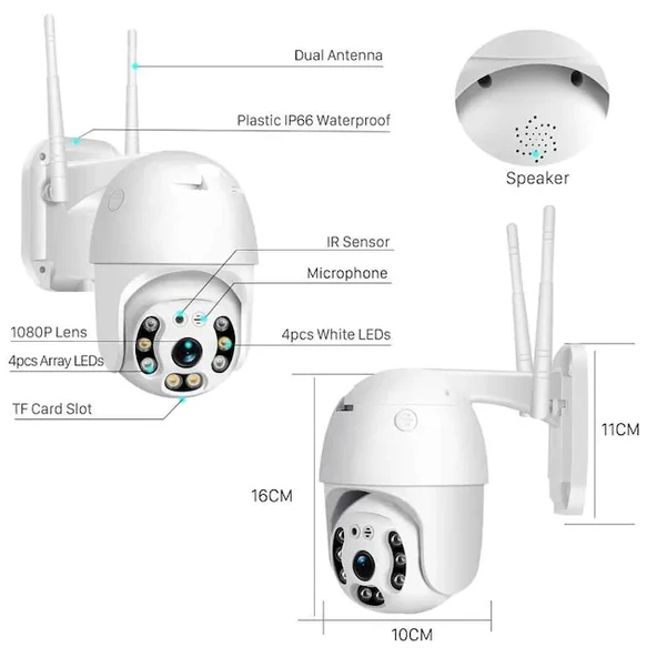 ROSE WİFİ SPEEDDOME KAMERA AHD-30500 ÇİFT ANTEN GECE GÖRÜŞLÜ ürün görseli 1