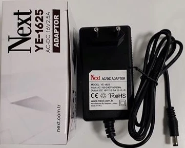 NEXT 1625 DC SANTRAL ADAPTÖRÜ 16V 2.5A ürün görseli 1