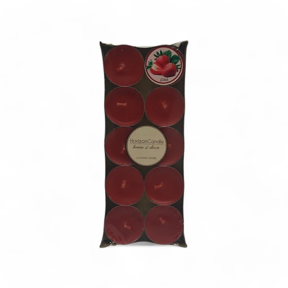 Tealight Çilek 10 lu Mum ürün görseli 1
