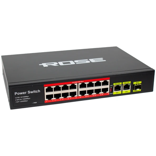 ROSE PR-1630G 16+2 10/100/1000 GIGABIT POE SWITCH ürün görseli 1