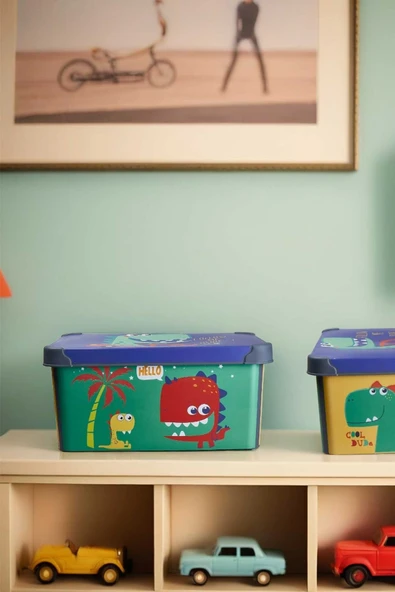 Style Box Dude Desenli 10 L Dekoratif Oyuncak ve Saklama Kutusu ürün görseli 1