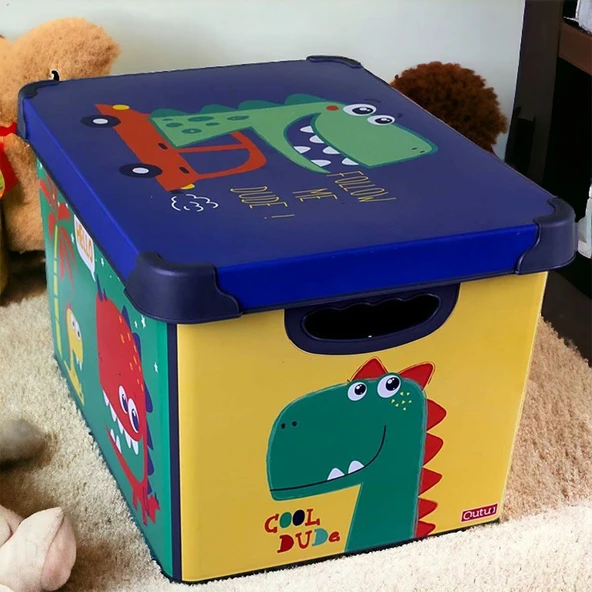 Style Box Dude Desenli 20 L Dekoratif Oyuncak ve Saklama Kutusu ürün görseli 1