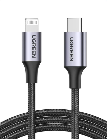 Ugreen Örgülü Type-C Lightning 1.5 Metre Hızlı Şarj Kablosu Outlet ürün görseli 1