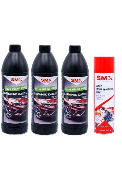 SMX 3 Adet Seramik Katkılı Hızlı Ve Pratik Cila - 1 Adet Susuz Motor Temizleme Spreyi ürün görseli 1
