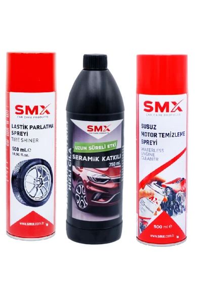 SMX Susuz Motor Temizleme Spreyi / Seramik Cila / Hızlı Cila / Pratik Cila / Lastik Parlatıcı / Tam ürün görseli 1